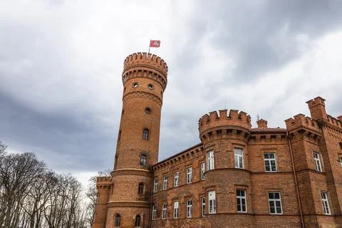 Old red bricks castle ensemble of Raudone, Lithuania Stock Photos
