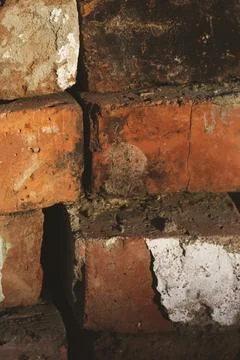 Old Red Bricks Stack Background Stock Photos