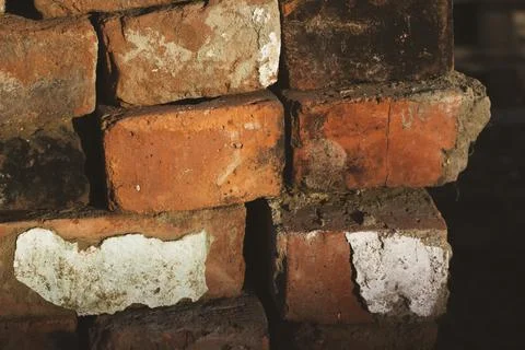 Old Red Bricks Stack Background Stock Photos