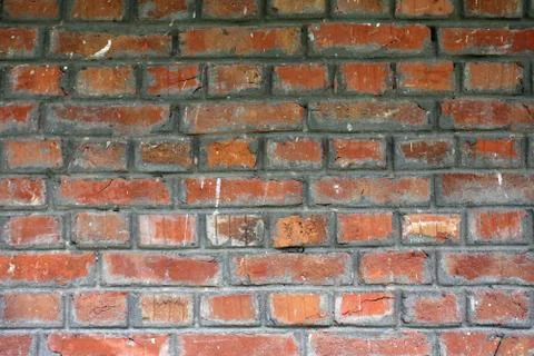 Old red bricks wall background Foto stock