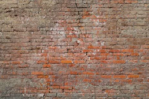 Old red bricks wall background. Brown texture high resolution. Stock Photos