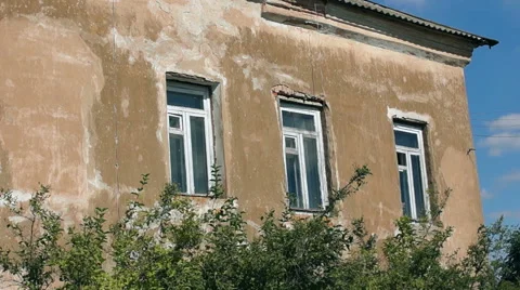 Old red building with large Windows Video stock 57324711