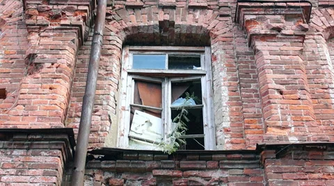 Old red building with large Windows Stock-Footage 57325269