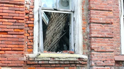 Old red building with large Windows Stock-Footage 57325274