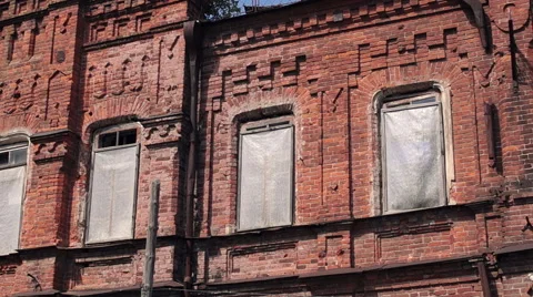 Old red building with large Windows Stock-Footage 57325382
