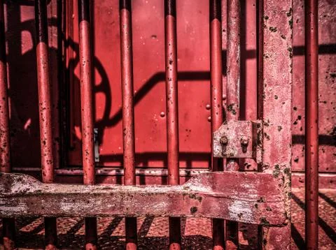 Old Red Caboose Foto stock
