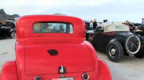 Old Red Car Stock Footage 191185