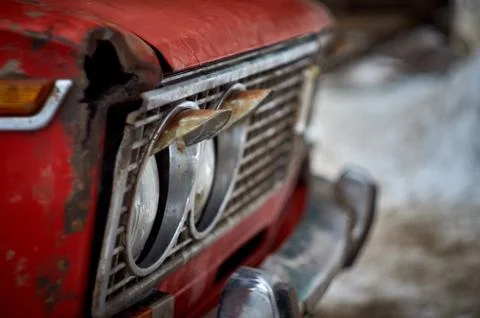 Old red car Stock Photos