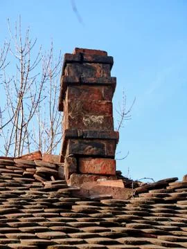 Old red chimney Stock Photos