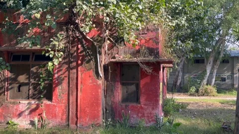 Old red color building 스톡 동영상 322939068