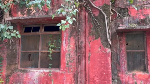 Old red color building 스톡 동영상 322939205