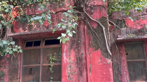 Old red color building 스톡 동영상 322939221
