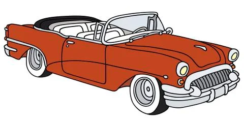 Old red convertible Stock Illustration
