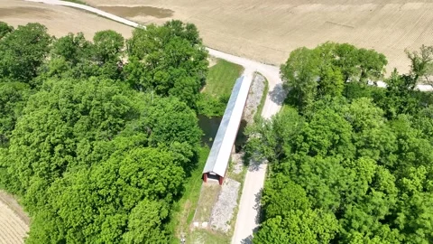 Old Red Covered Bridge over Big Bayou Creek 库存影片 242192210