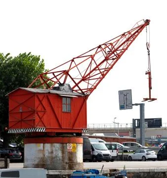 Old red crane Stock Photos