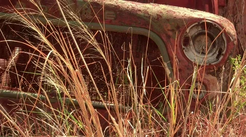 Old Red Dodge 2 Stock Footage 875551