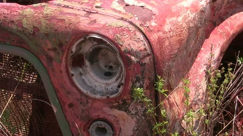 Old Red Dodge Stock Footage 875559