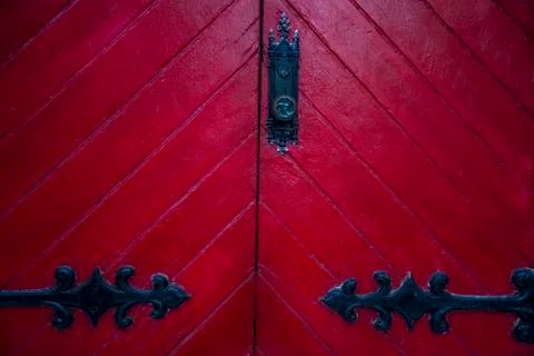 Old red door Stock Photos