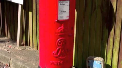 Old Red English Postal box Stock Footage 38128577