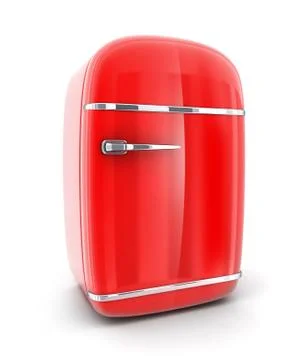 Old red fridge on white background (done in 3d) Stock Illustration
