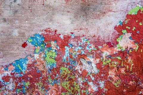 Old red grunge wall surface, background Stock Photos