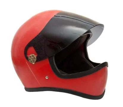 Old red helmet Stock Photos