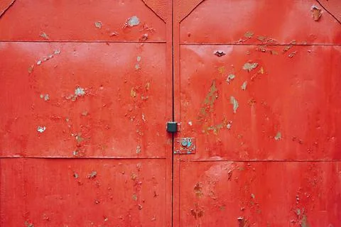 Old red iron gate Stock Photos