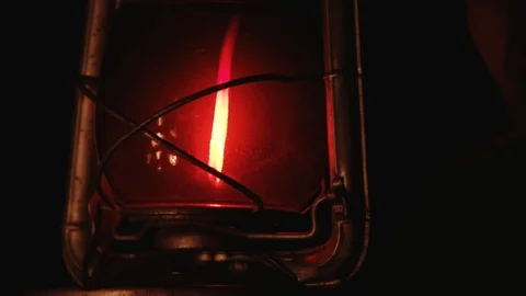 Old Red Lantern flame goes out Stock Footage 101120203