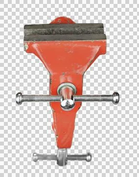 Old red metal vice Stock Photos