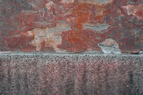 Old red painted plaster wall texture background Foto stock