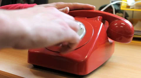 Old Red Phone Stock Footage 46518420