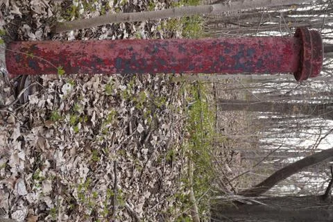 An old red pipe in the middle of nowhere Фото