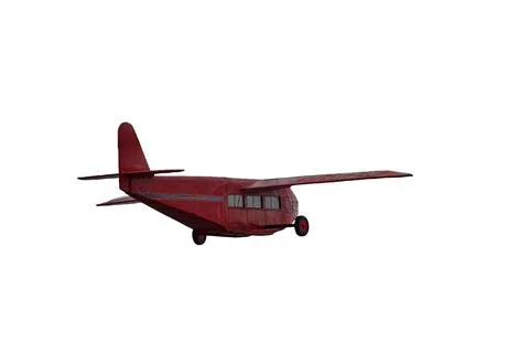 Old red plane, isolated on white background Stock Photos