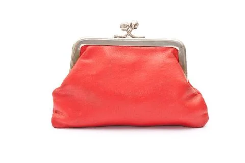 Old red purse Stock Photos