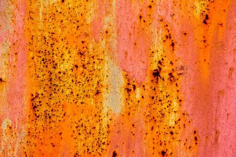 Old Red Rusty Plaster Wall With Worn Surface Grunge Background Stock Photos