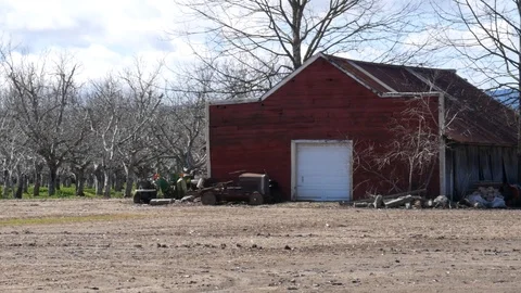 Old Red Shed Stock Footage