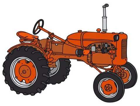 Old red tractor Stock Illustration