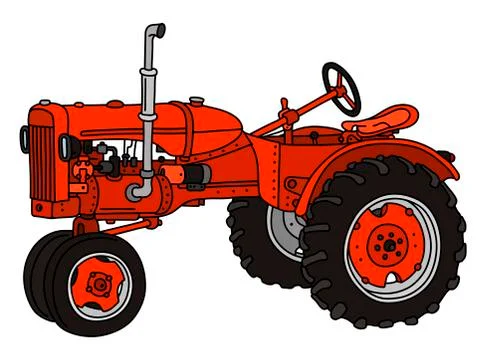 The old red tractor Stock Illustration
