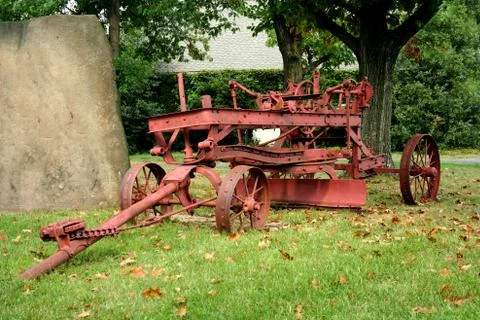 Old red tractor Stock Photos