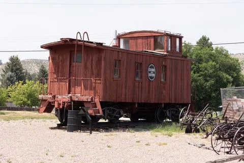Old Red Train Caboose Foto stock