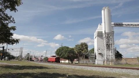Old Red Train Cart Beside Tracks Stock-Footage 102137319
