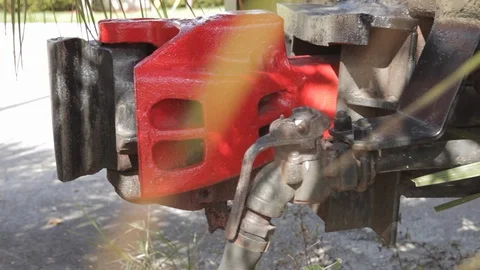 Old Red Train Part Stock Footage 102137408