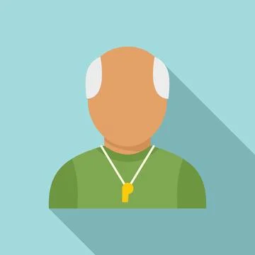 Old referee icon flat . Judge player Stock Illustration