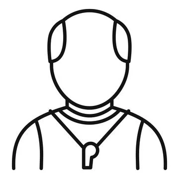 Old referee icon outline . Judge player Stock Illustration