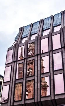 Old reflected in new Fotos Stock