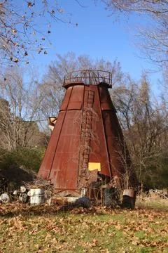 Old Refuse Burner With Garbage Ready To Burn Stock Photos