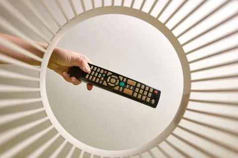 The old remote control is discarded and recycled in the trash. View from be.. Fotos Stock