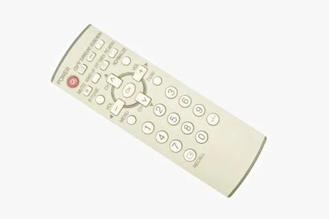 Old remote control for television put tilt isolated Stock Photos