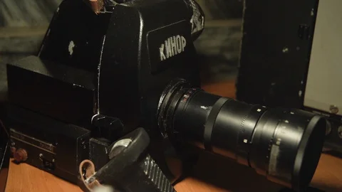 Old reporting chamber Stock Footage