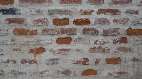 Old rerd brick wall in motion, design concept Stock Footage 91987928